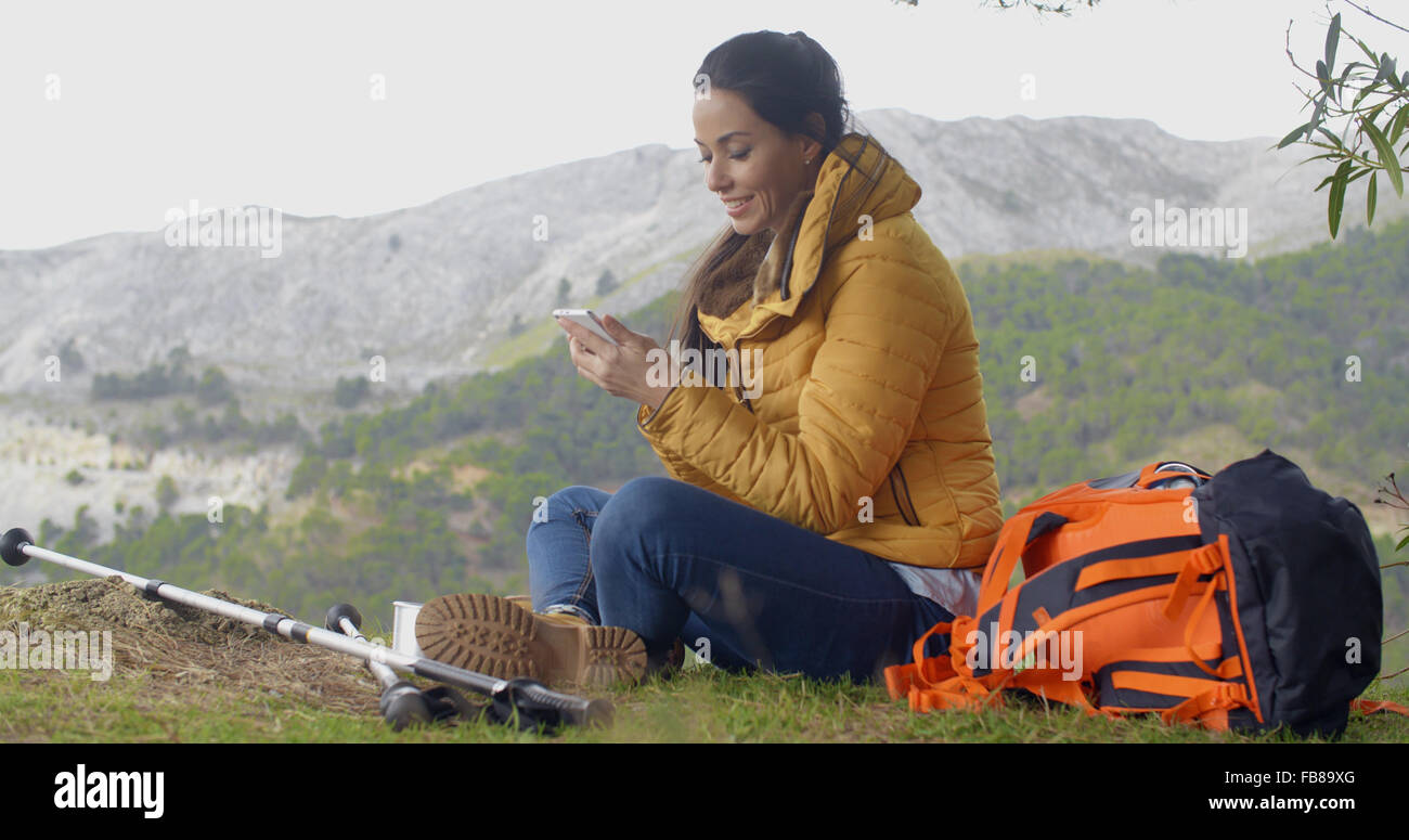 Beautiful female hiker using hi-res stock photography and images - Alamy