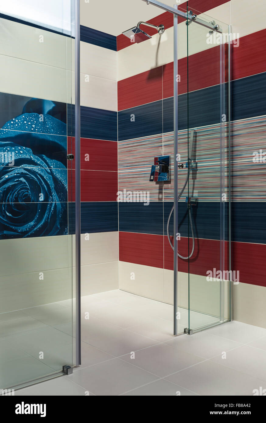 Beautiful view of Luxury Apartment Bathroom Design With Large Walk-In Shower