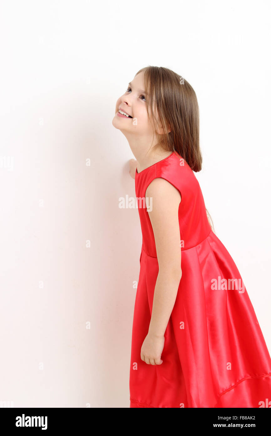 Little girl top with red dress