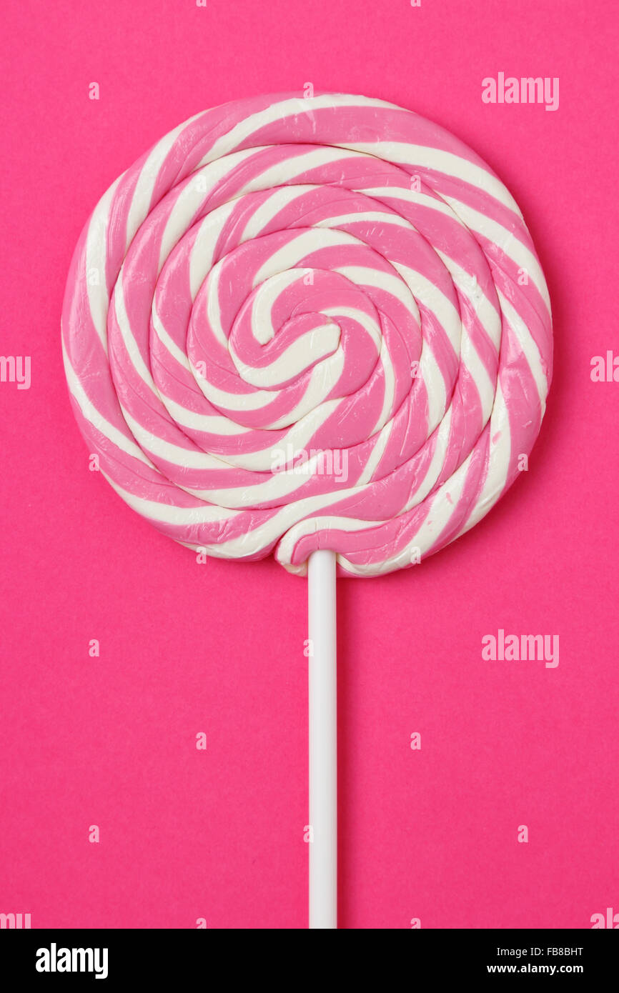 Sweet pink and white lollipop Stock Photo Alamy
