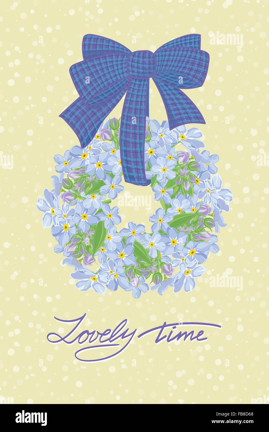 Greeting wedding card with flower wreath Stock Vector Image & Art - Alamy