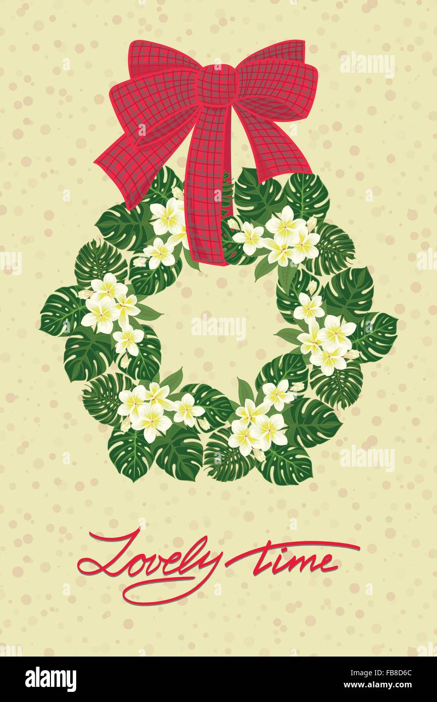 Greeting wedding card with flower wreath Stock Vector Image & Art - Alamy