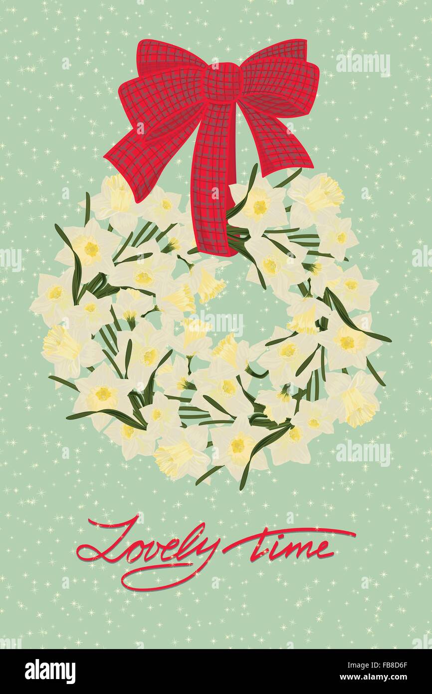 Greeting wedding card with flower wreath Stock Vector Image & Art - Alamy