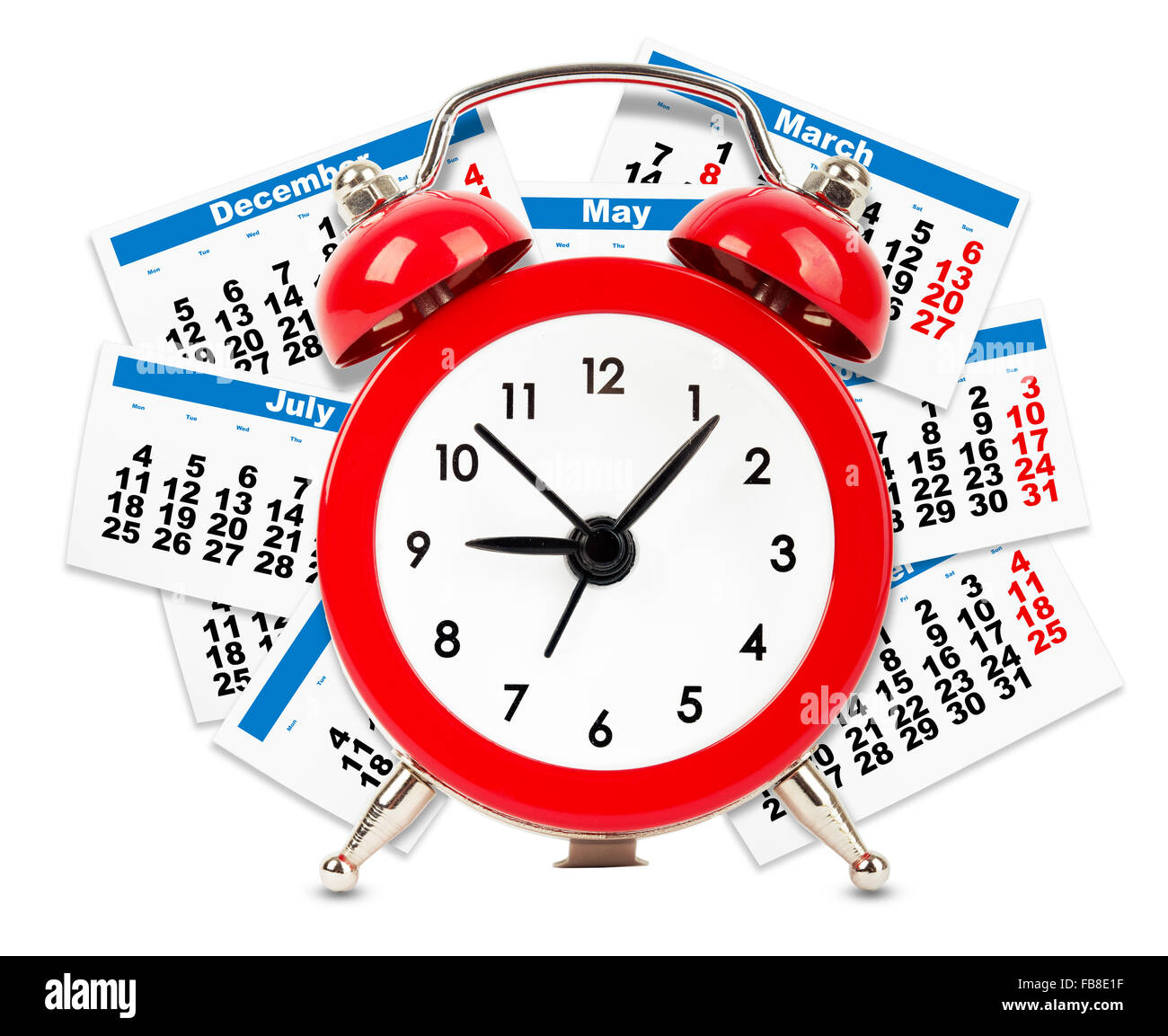 Alarm clock with calendar Stock Photo Alamy