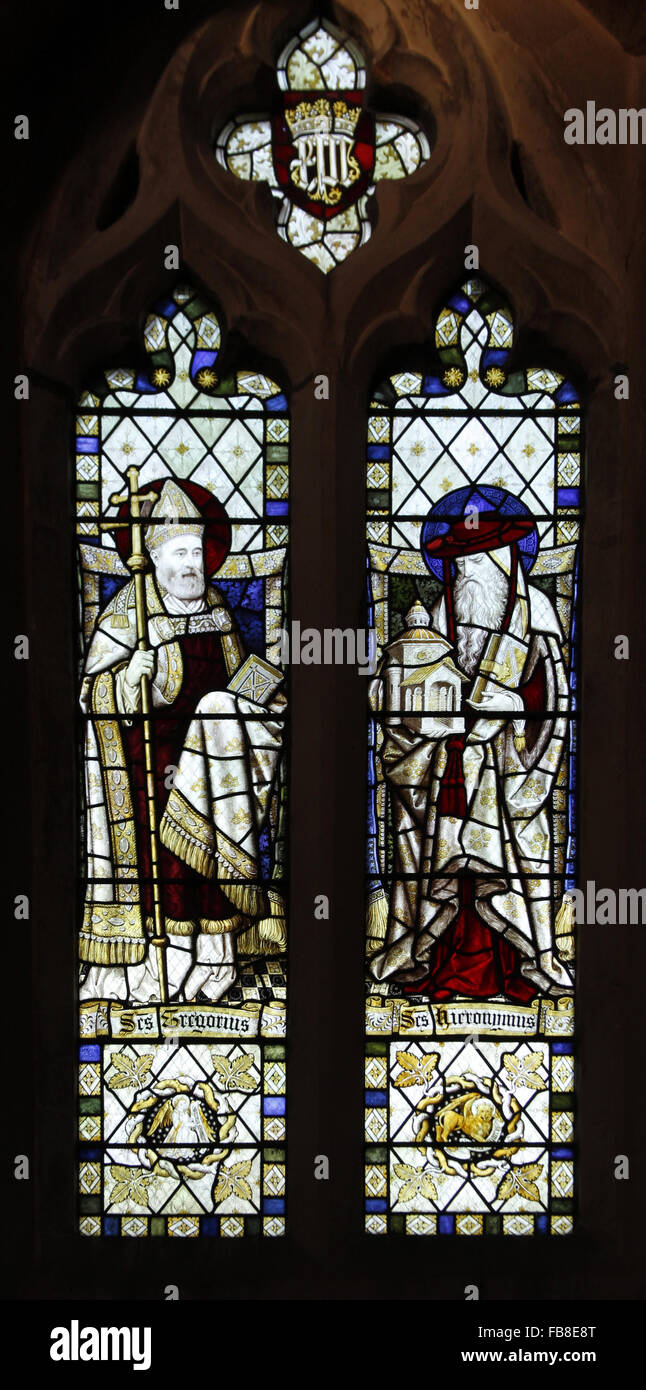 Stained glass window by Burlison & Grylls depicting Saints Gregory and