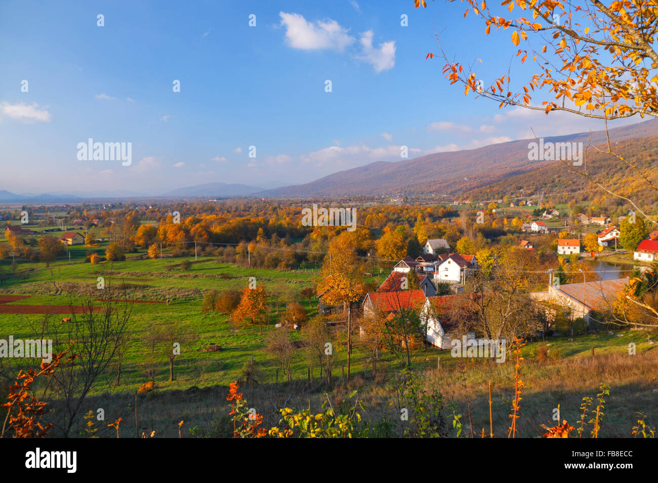 Landscape of Gacka valley in Lika, Croatia Stock Photo