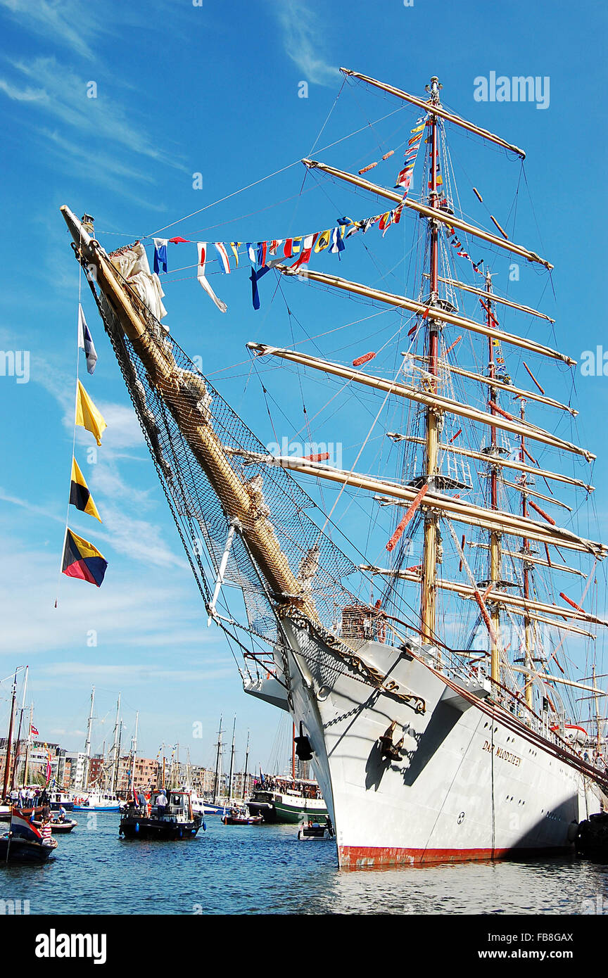 Dar Młodzieży, a Polish tall ship, at Sail Amsterdam 2010. Stock Photo