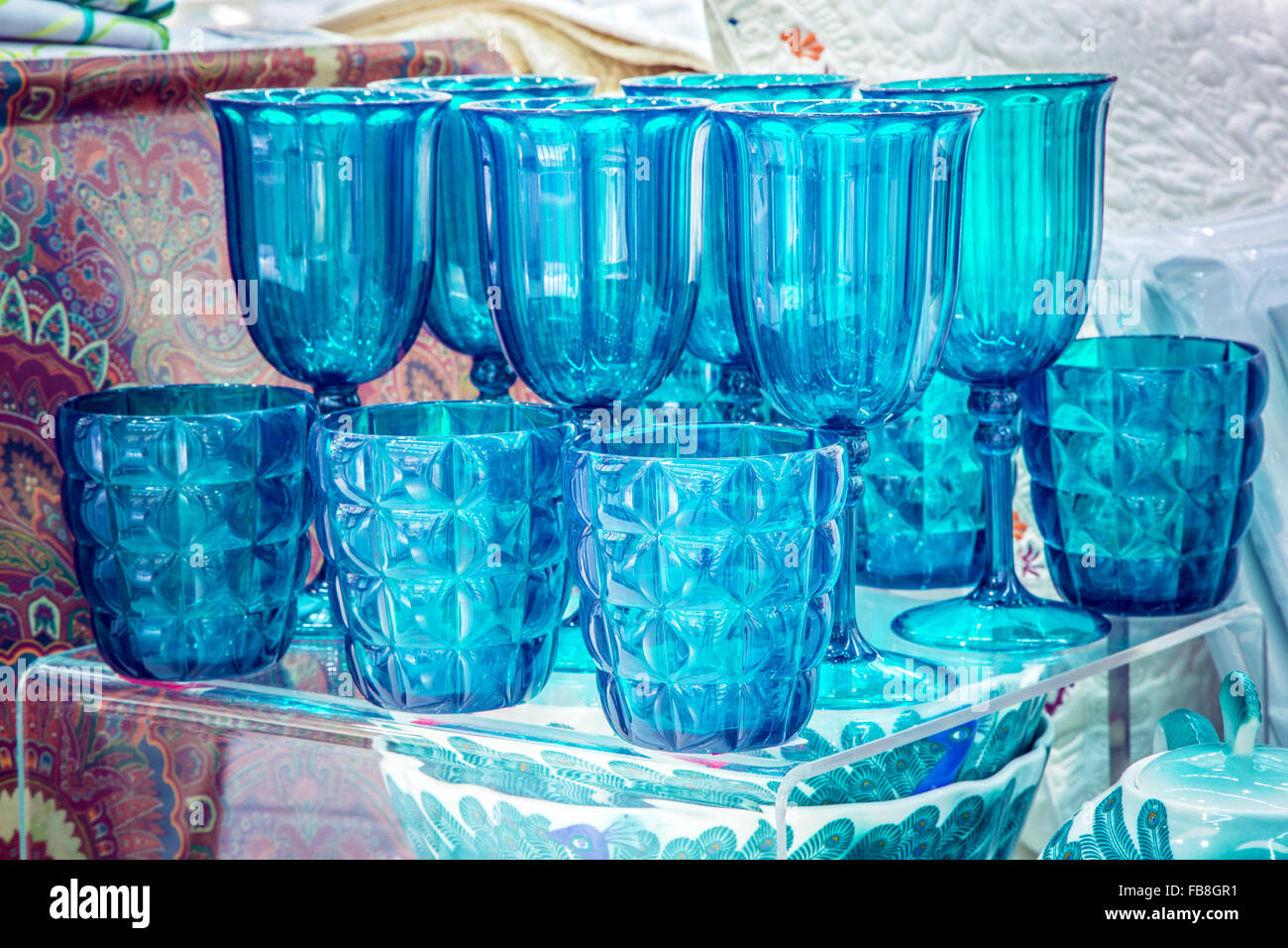 Beautiful blue glasses Stock Photo Alamy