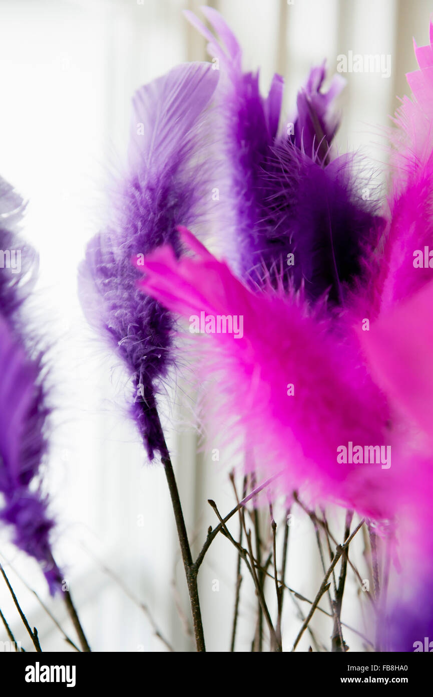 Artificial flower with feathers Stock Photo Alamy