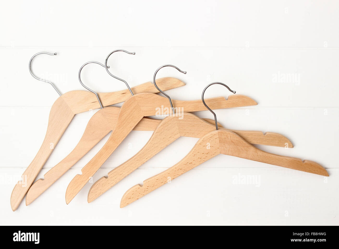 wooden hangers Stock Photo