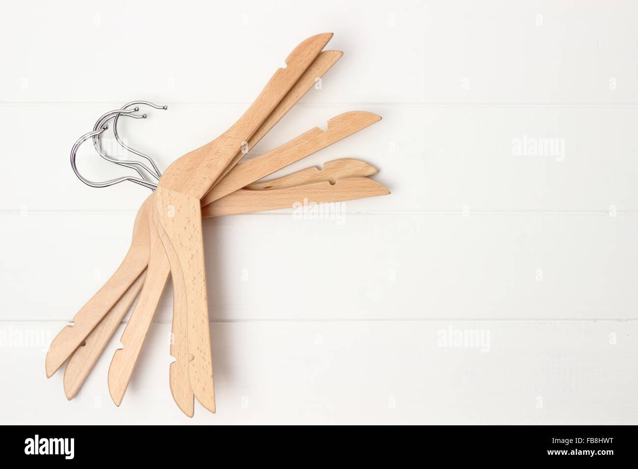 wooden hangers Stock Photo