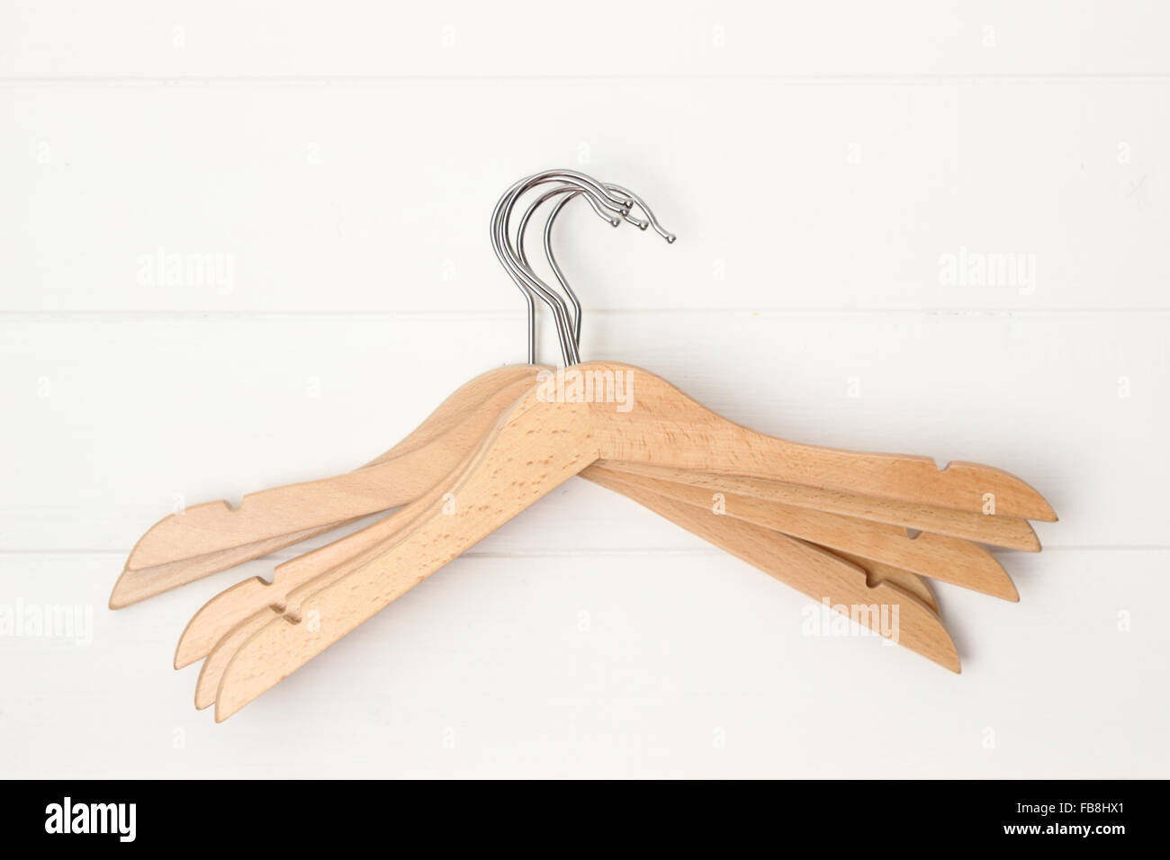 wooden hangers Stock Photo