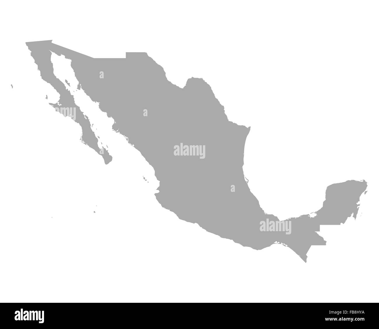 Mexico Map Black and White Stock Photos &amp; Images - Alamy