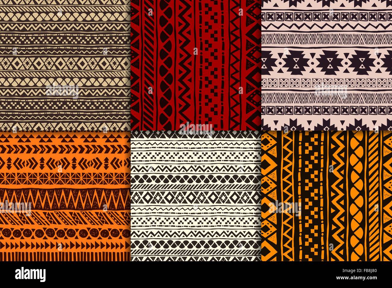 Seamless ethnic pattern set Stock Vector Image & Art - Alamy