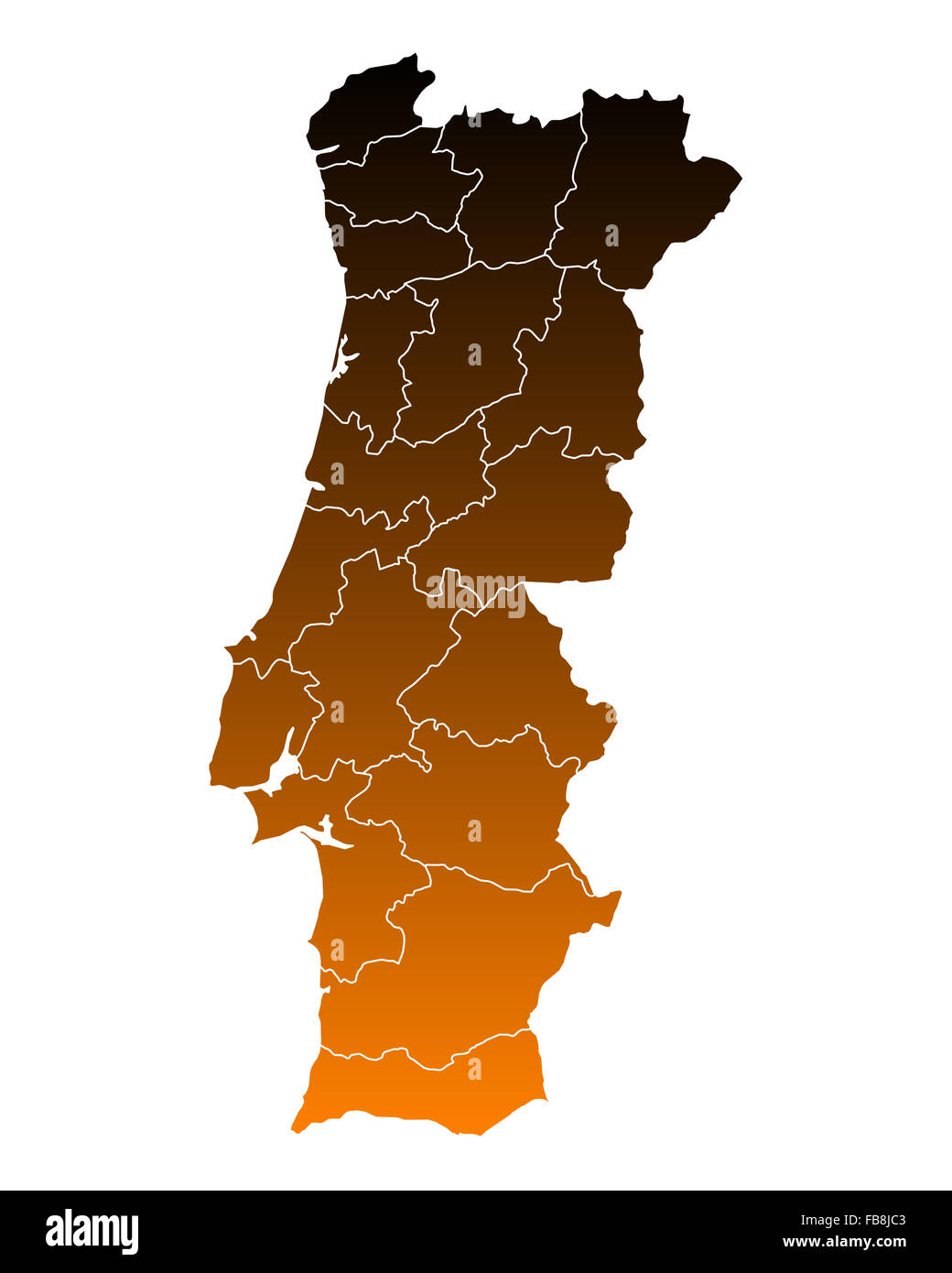 Map of Portugal Stock Photo