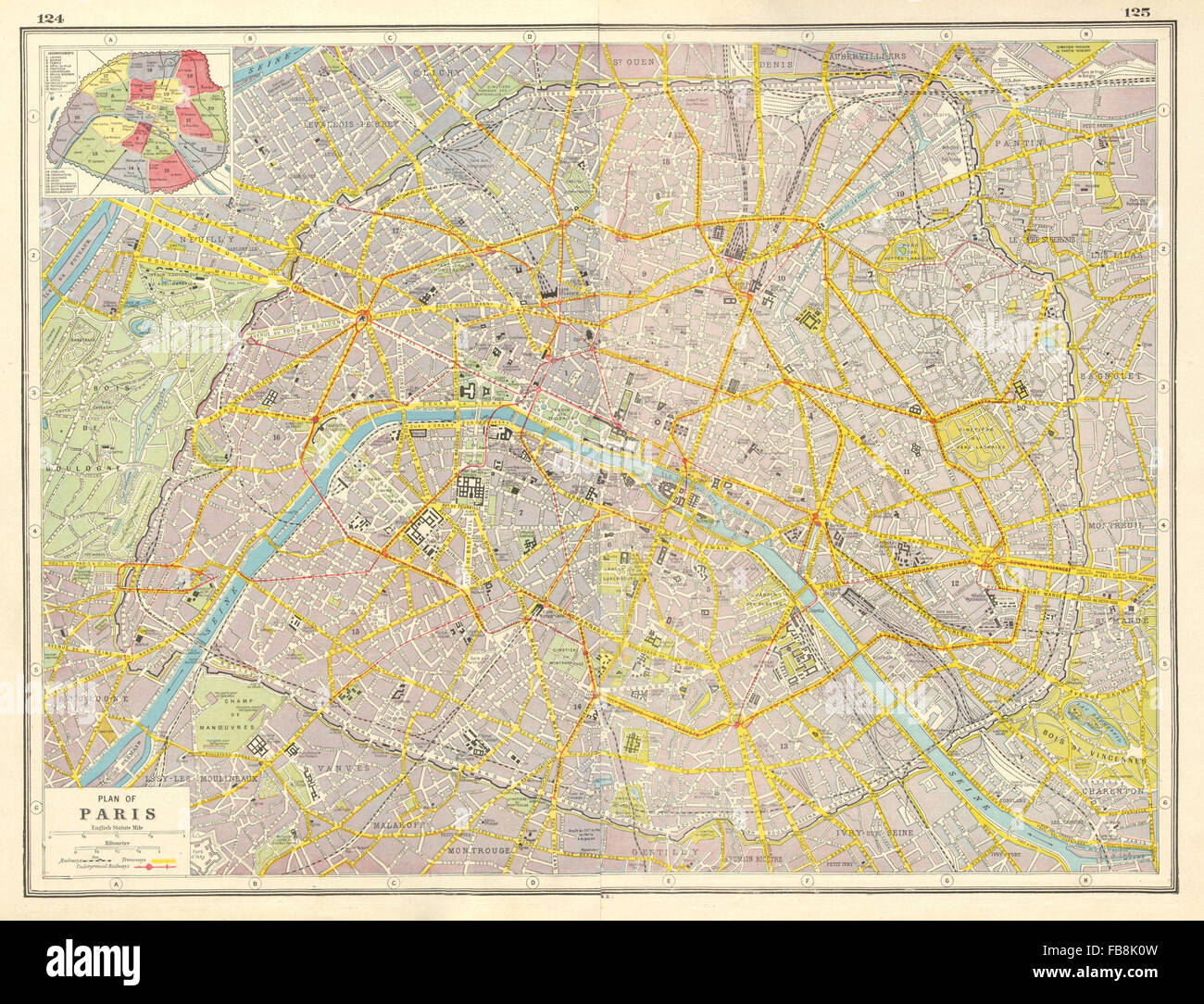 Arrondissements map paris hi-res stock photography and images - Alamy
