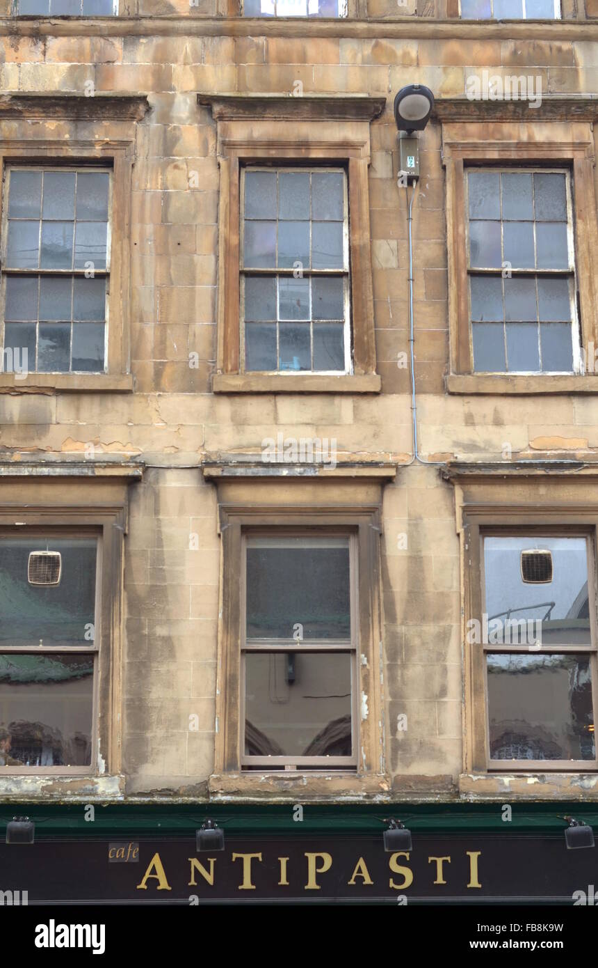 A facade of a building on Sauchiehall street, Glasgow, Scotland Stock