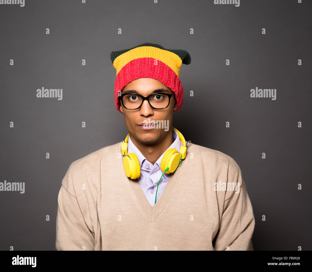 Young hipster man posing in hi-res stock photography and images - Alamy