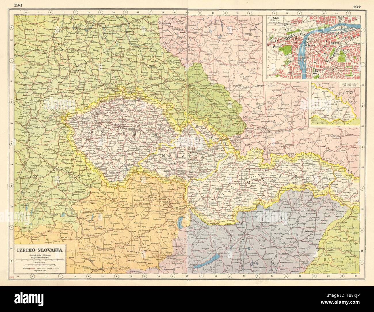 CZECHOSLOVAKIA w/ Carpathian Ruthenia. Prague/Praha. Bohemia Moravia