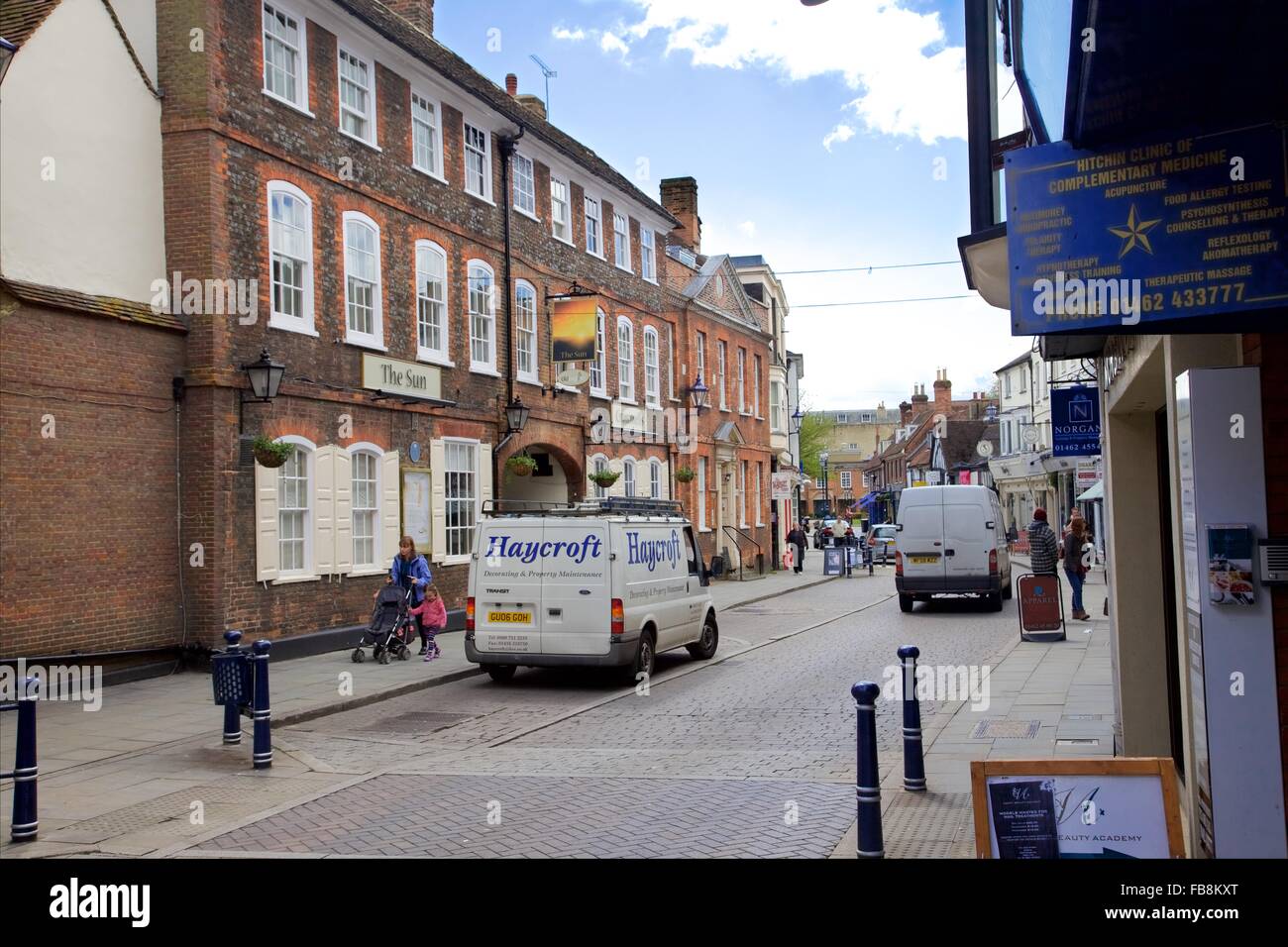 The town centre in Hitchen, England Stock Photo