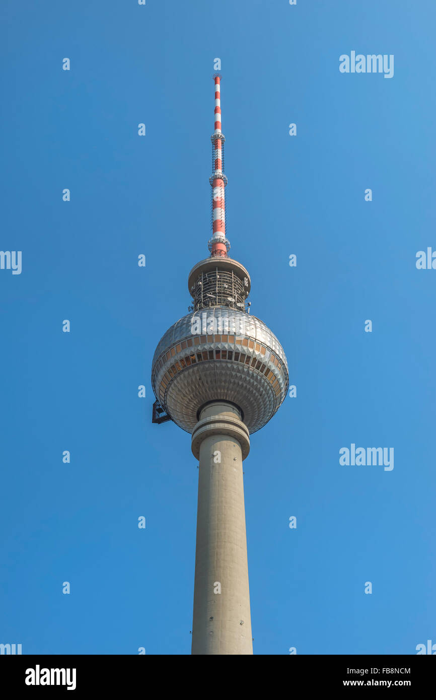 TV Tower on Alexanderplatz square, Berlin, Brandenburg, Germany Stock Photo
