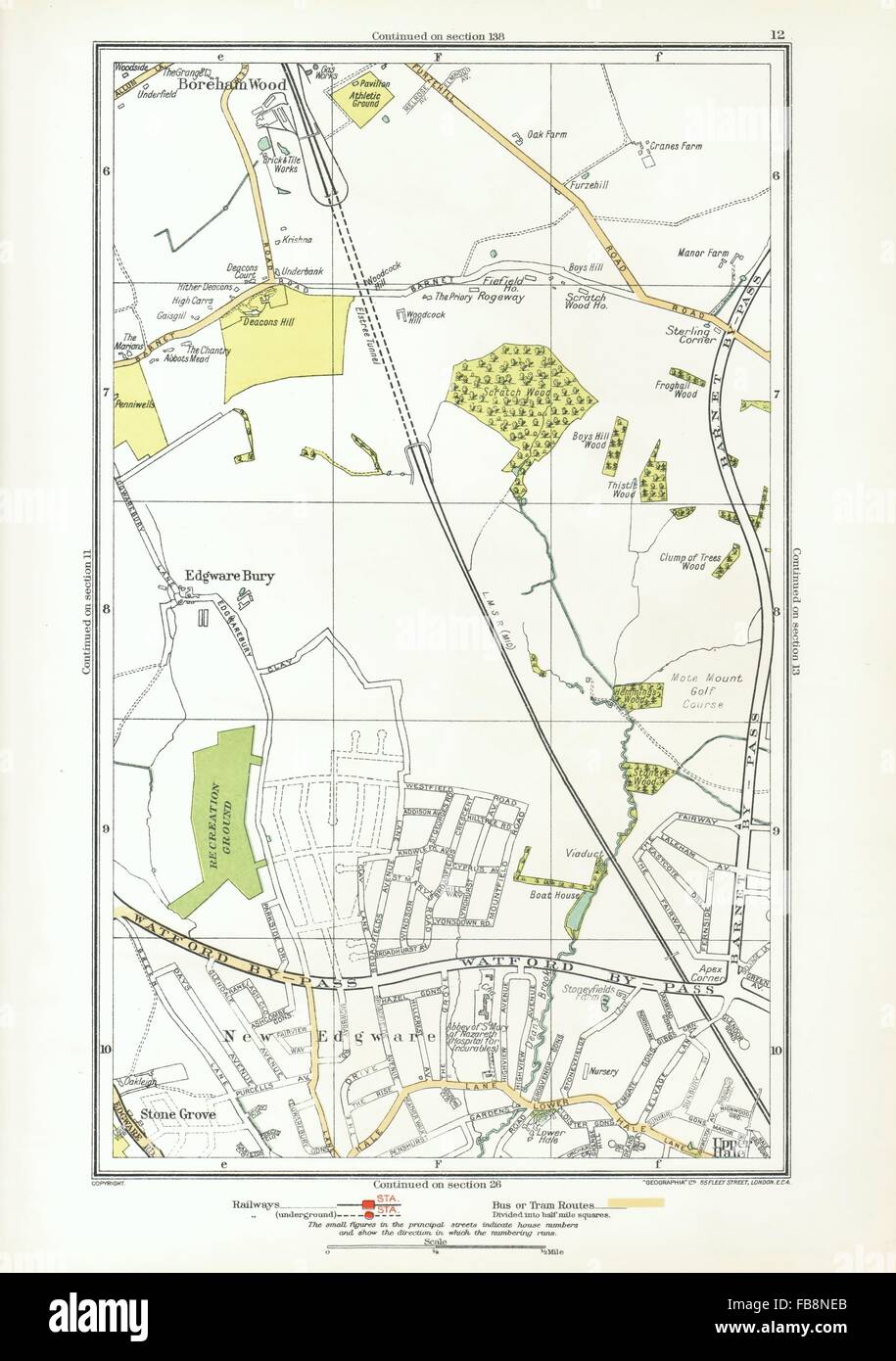 LONDON. Edgware Bury, New Edgware, Stone Grove, Upper Hale, 1933
