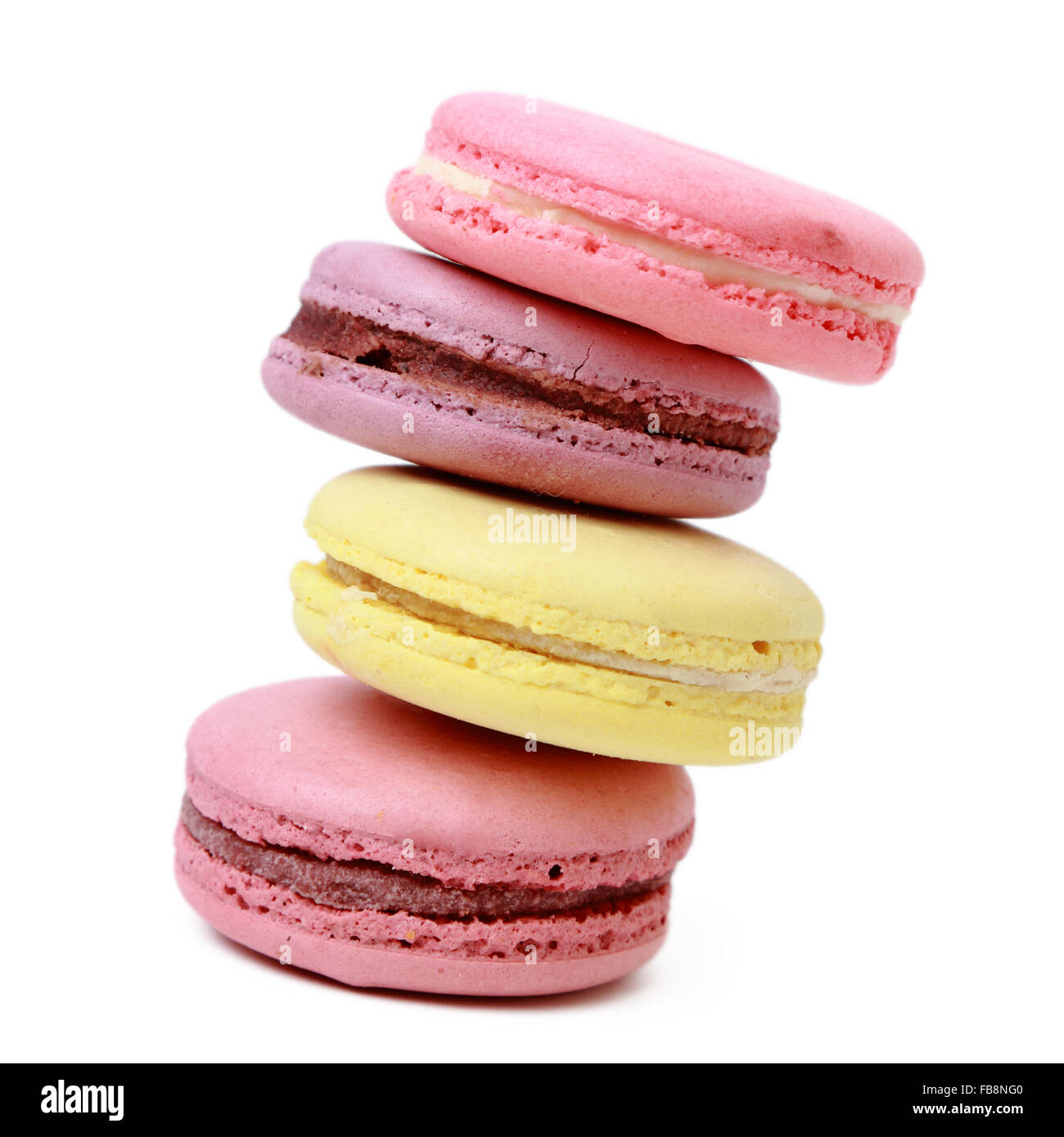 Delicious and colorful French macaroons Stock Photo