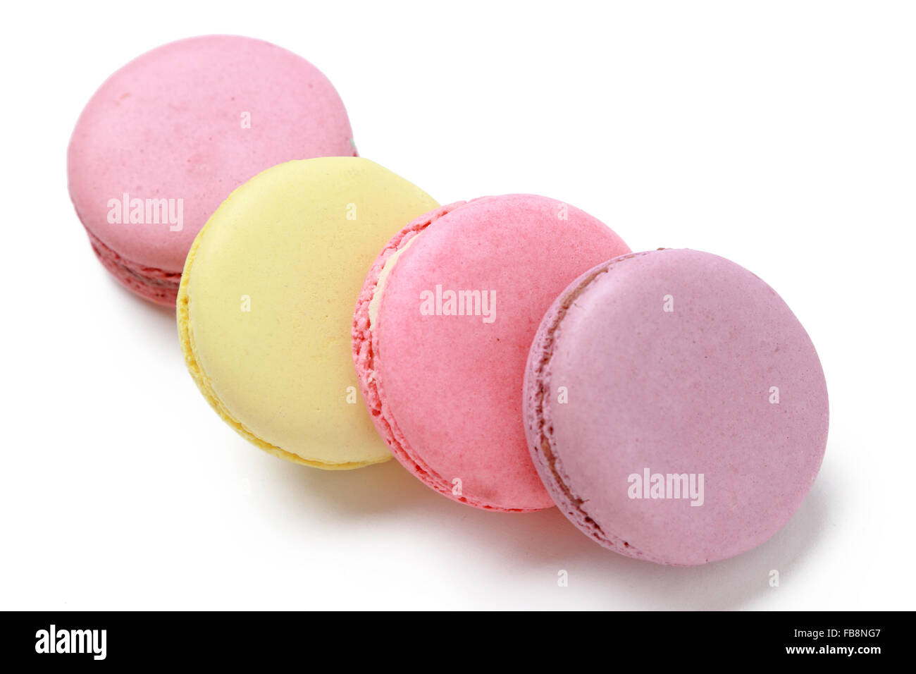 Delicious and colorful French macaroons Stock Photo