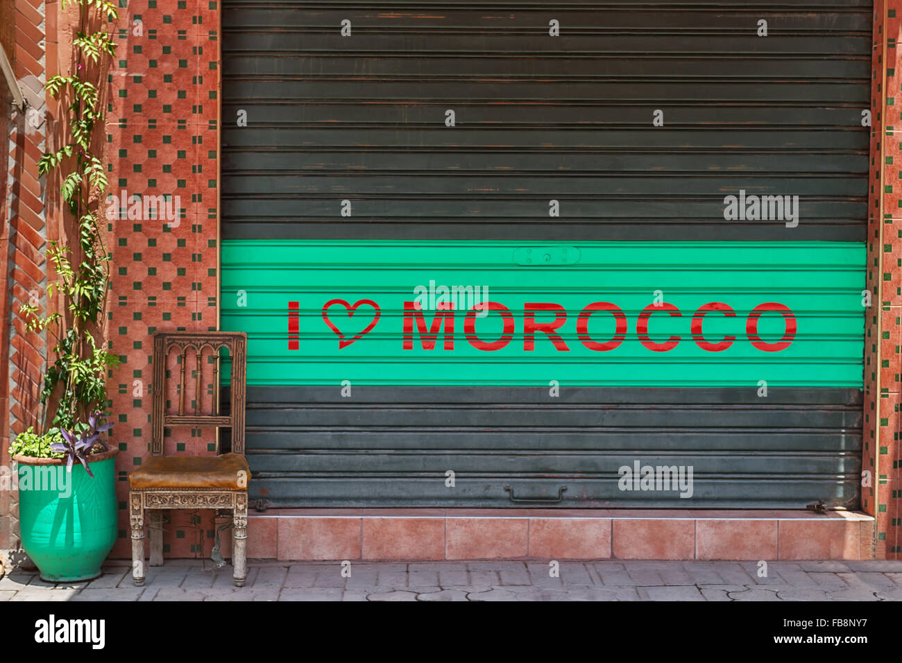 Street scene in the medina of Marrakech, Morocco. Stock Photo