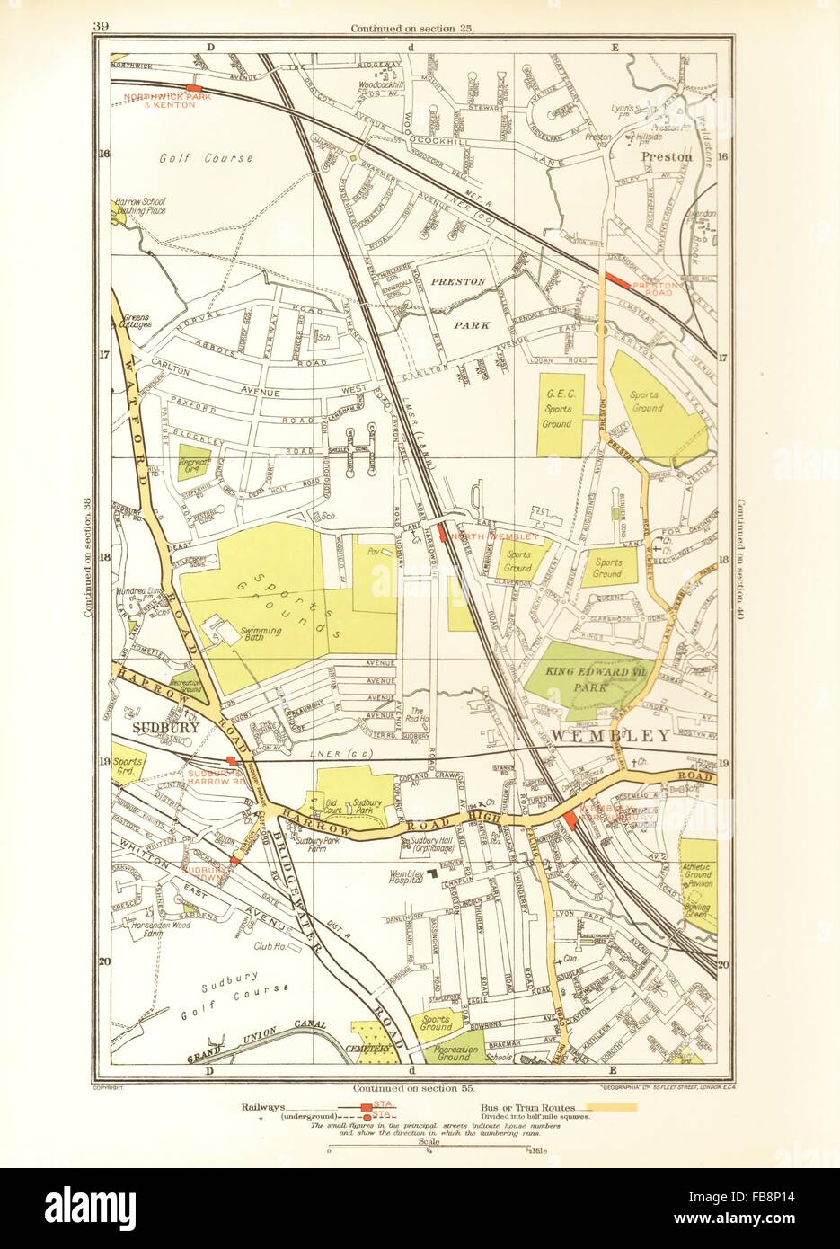 NORTH WEMBLEY. Preston Road, Sudbury, Northwick Park, Kenton, 1933
