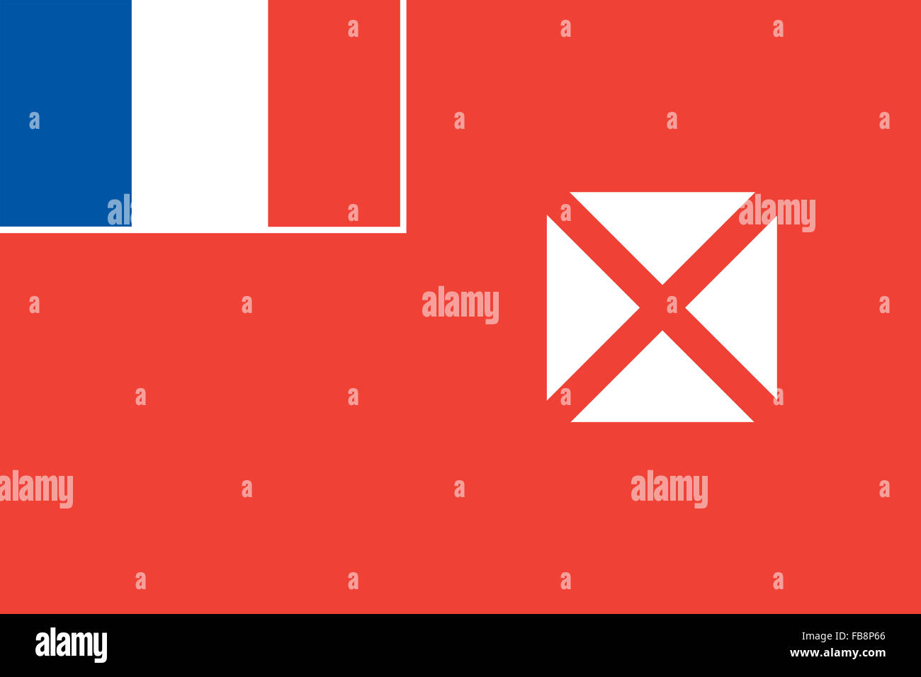 The unofficial flag of the territory of the Wallis and Futuna Islands a French island in the South Pacific Ocean Stock Photo
