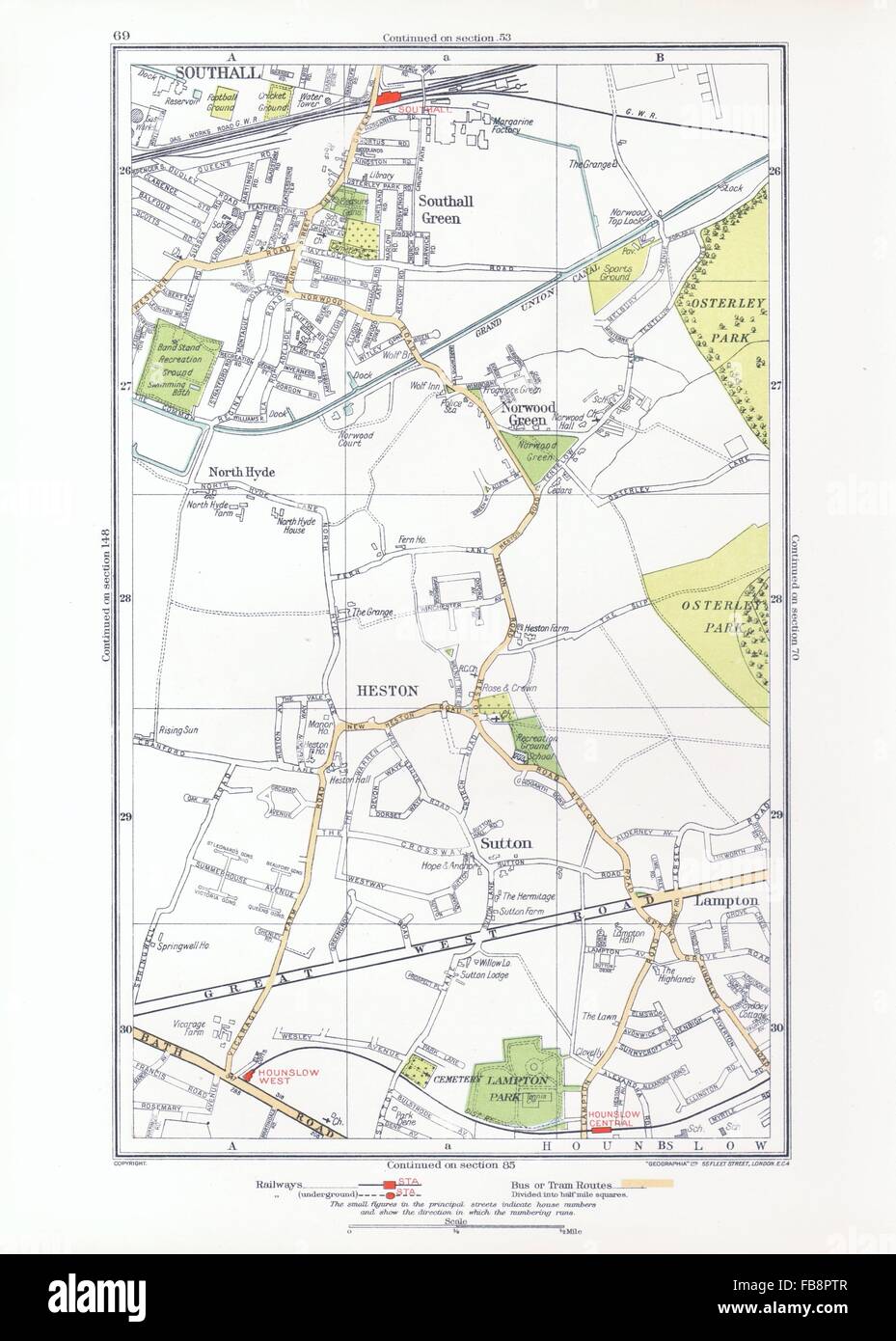 HESTON. Hounslow,Lampton,Norwood Green,Southall,North Hyde,Sutton, 1933