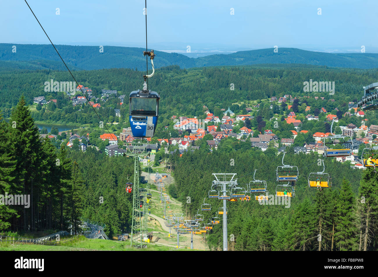 Bocksberg Seilbahn, Hahnenklee, Harz, Lower Saxony, Germany Stock Photo