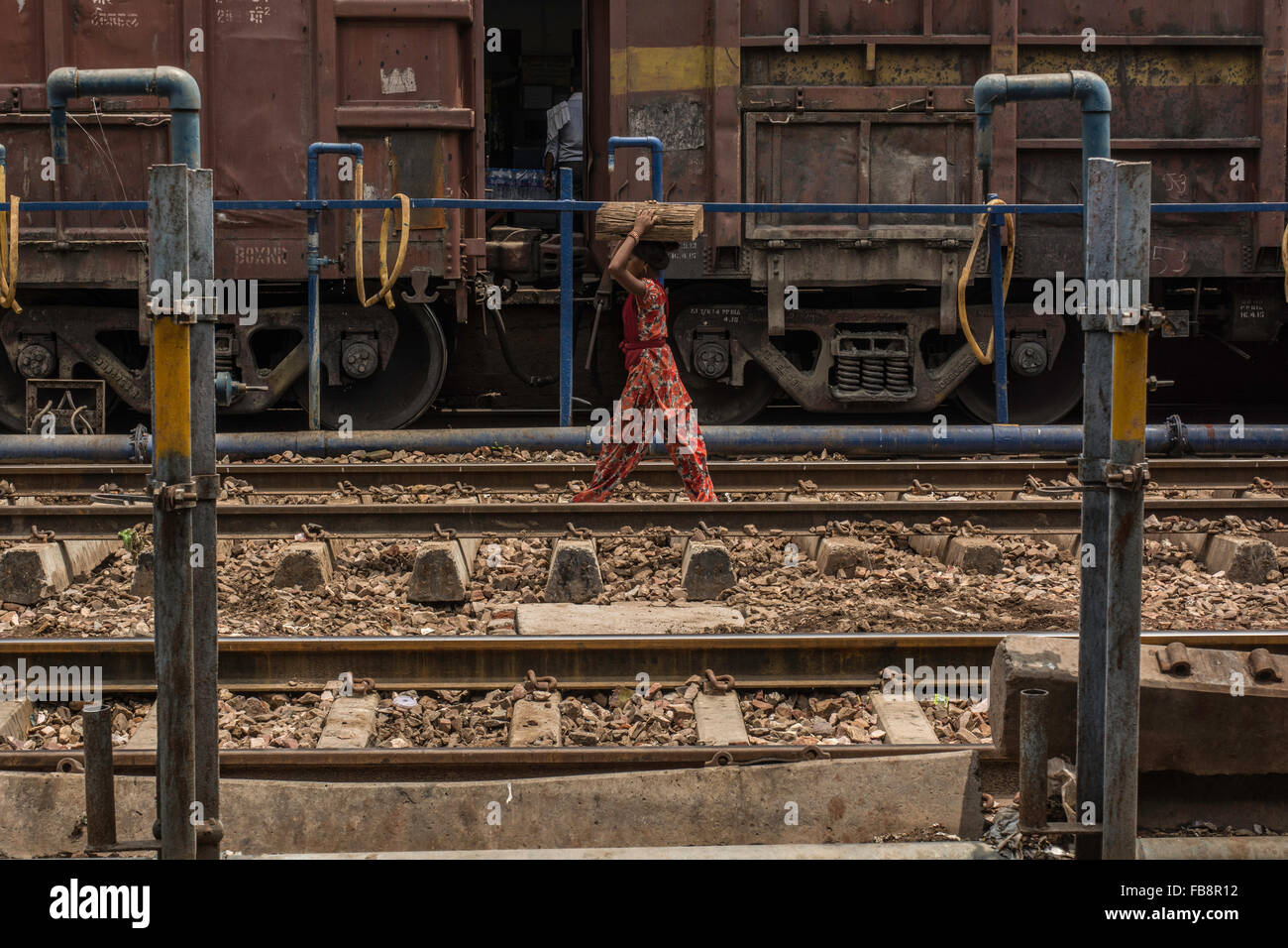 Railroad Worker. Indian Railways, India. Stock Photo