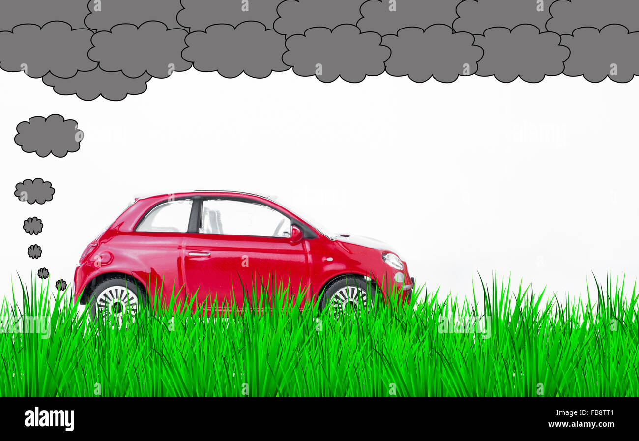 A car polluting the air and the environment Stock Photo