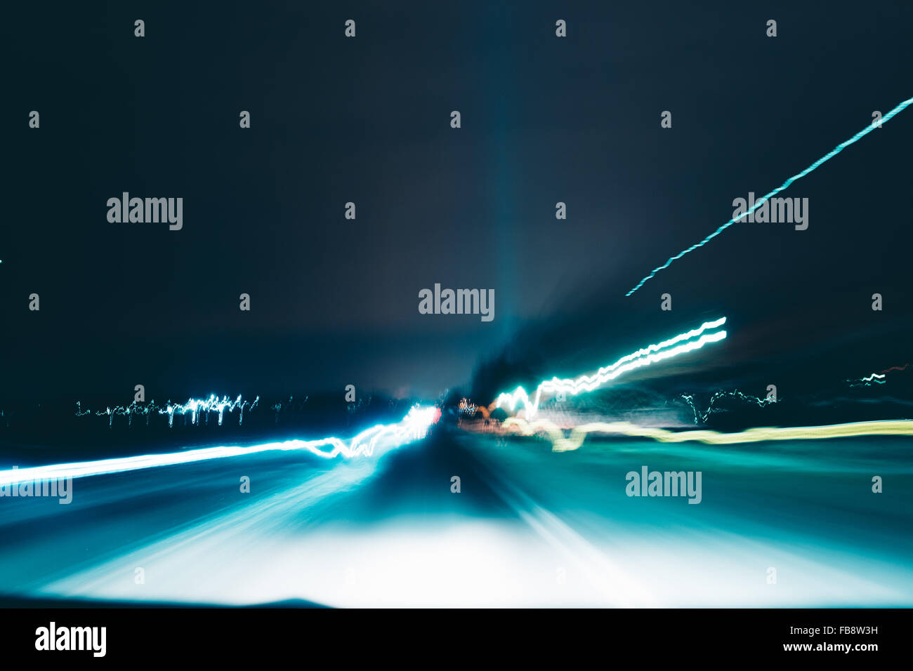 Blurred car lights in the nighttime Stock Photo Alamy
