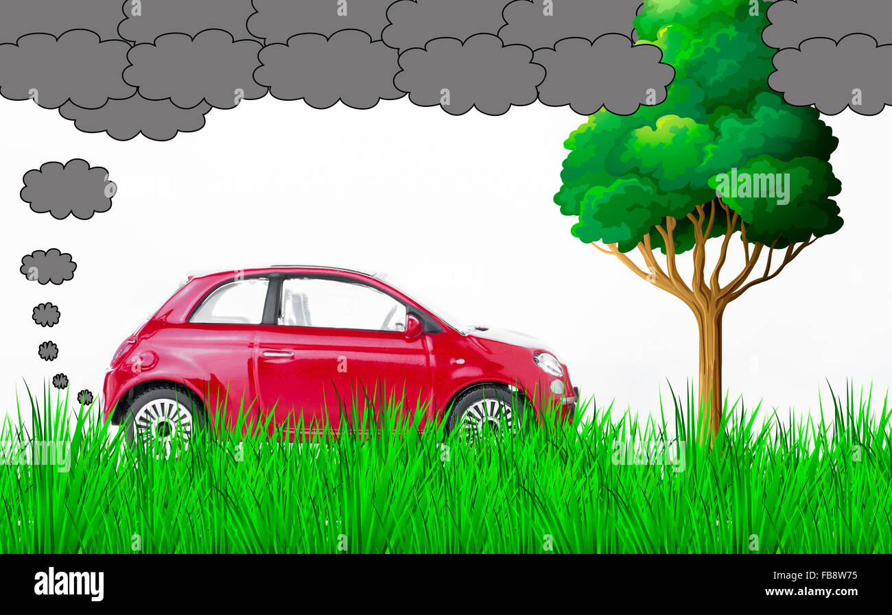 A car polluting the air and the environment Stock Photo Alamy