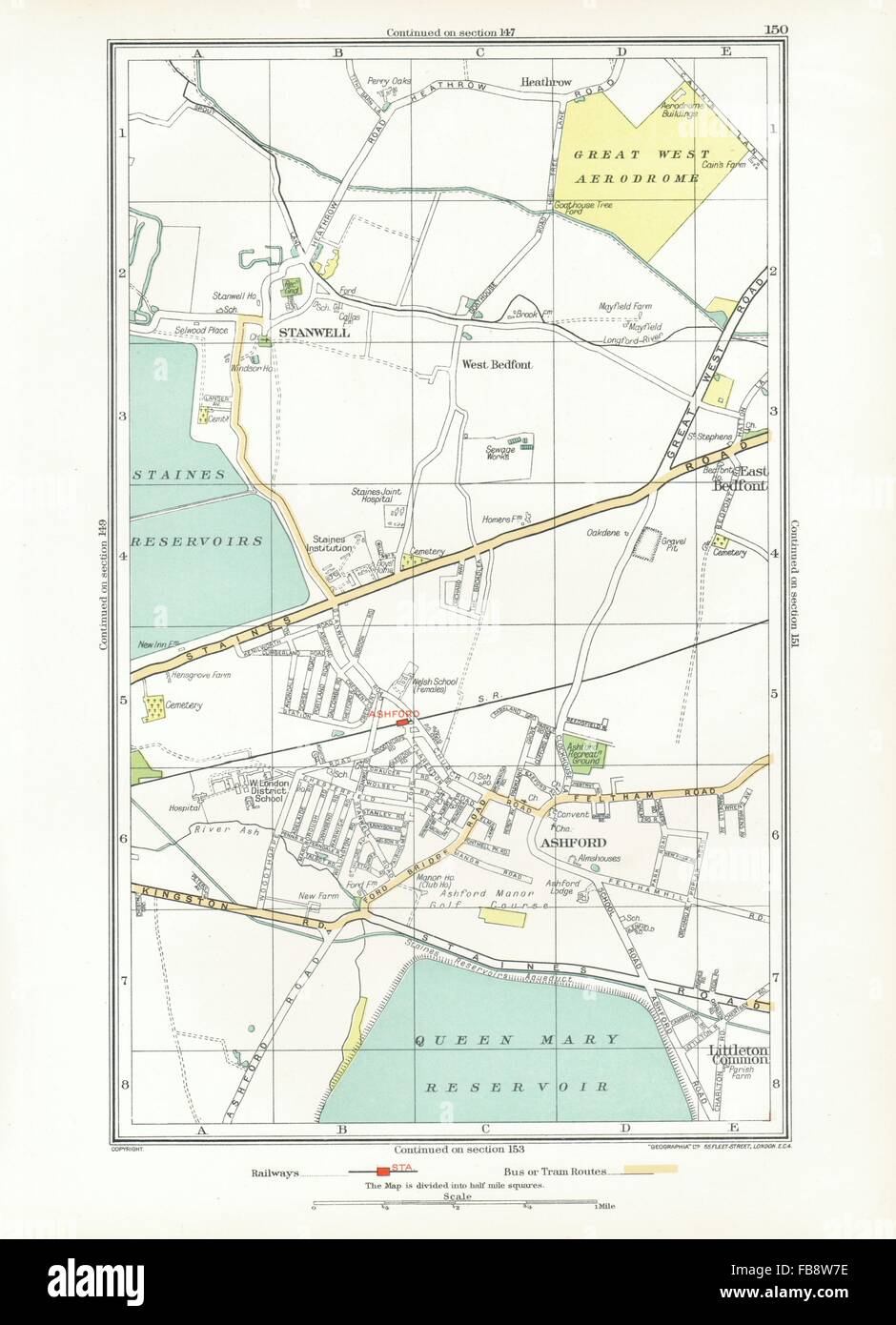 Map of staines upon thames hires stock photography and images Alamy