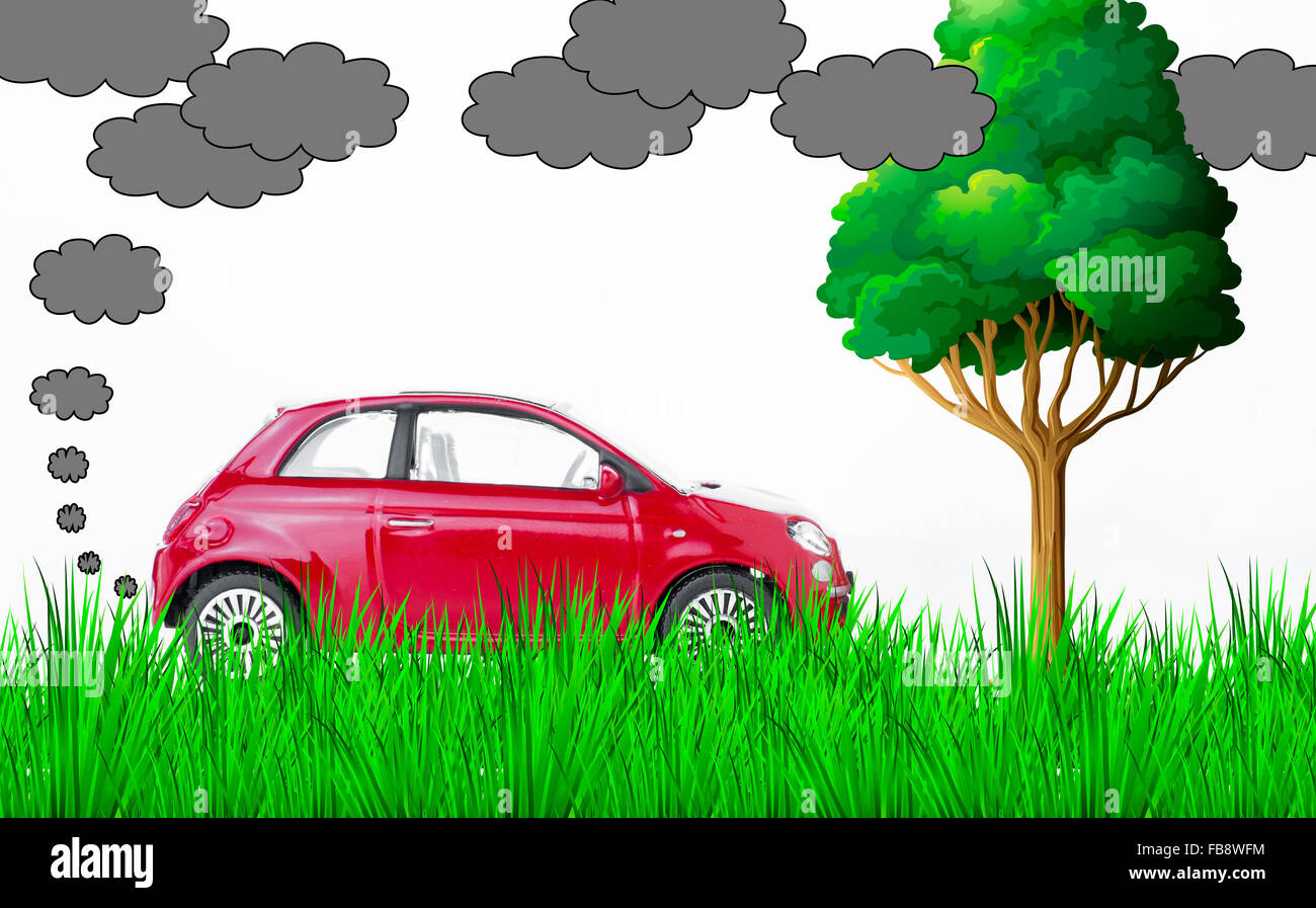 A car polluting the air and the environment Stock Photo Alamy