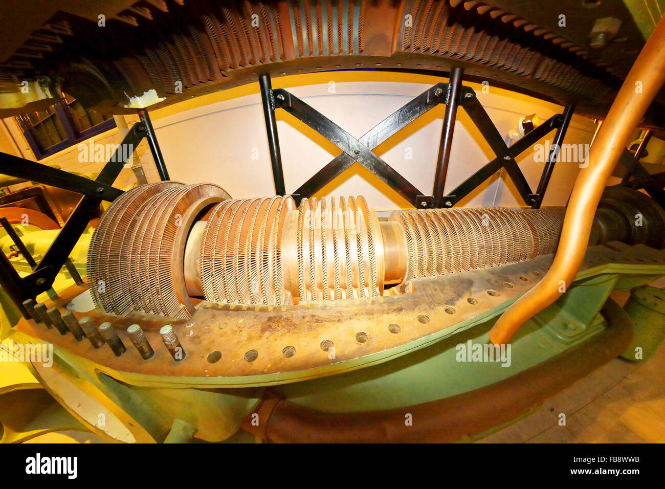 Parsons typical steam turbine engine cutaway display Stock Photo Alamy