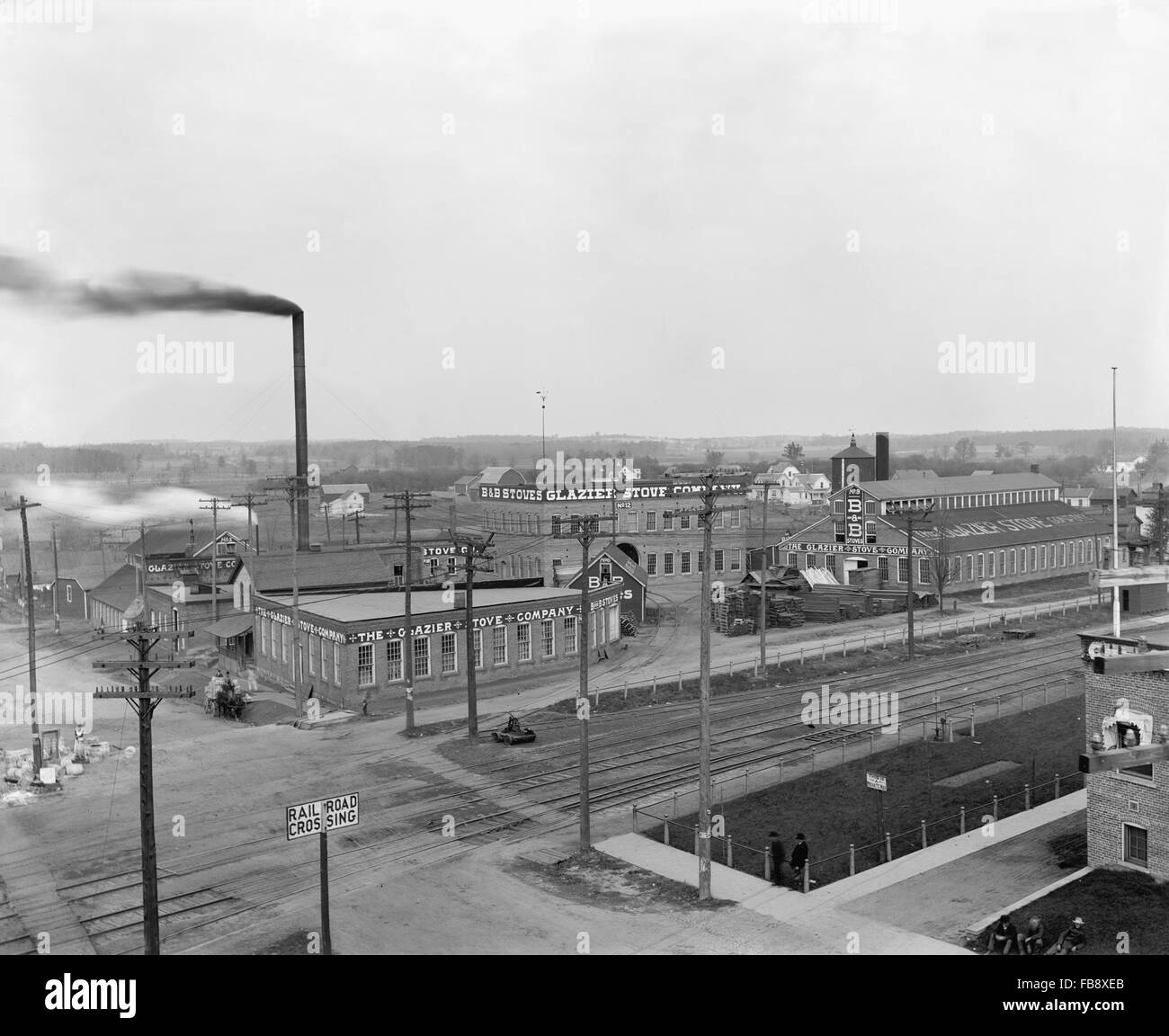 Glazier Stove Company, General View of Factory, Chelsea, Michigan, USA, 1905 Stock Photo