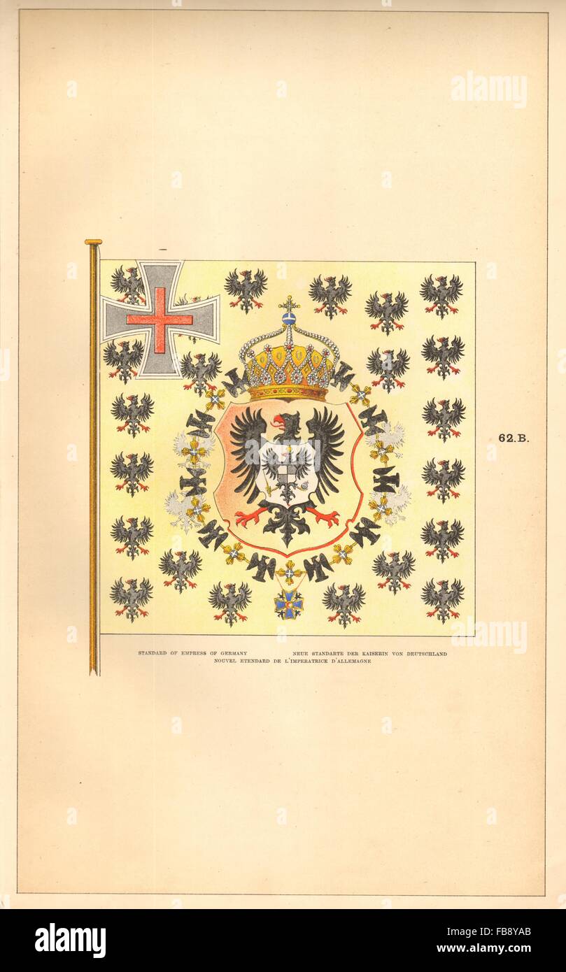 GERMANY IMPERIAL FLAG. Empress' Standard. Standarte Kaiserin Deutschland, 1873 Stock Photo