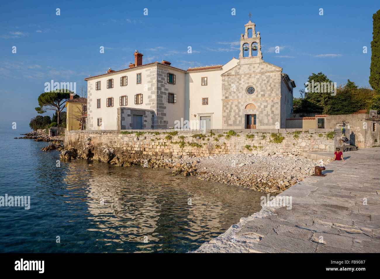 Franciscan monastery of tertiary Glagolitic monks and Church of St. Mary. Glavotok, Krk Island, Croatia Stock Photo