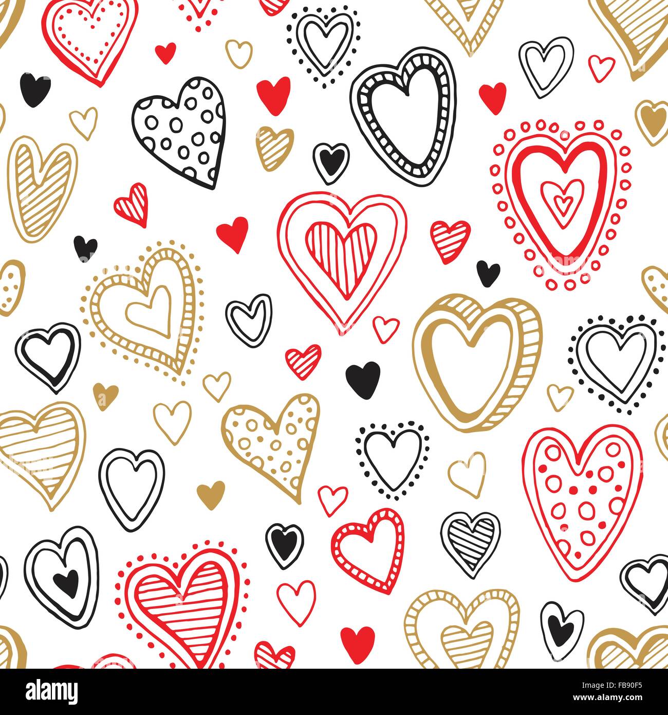 Seamless love red and gold heart background. Vector illustration Stock Vector Image & Art Alamy