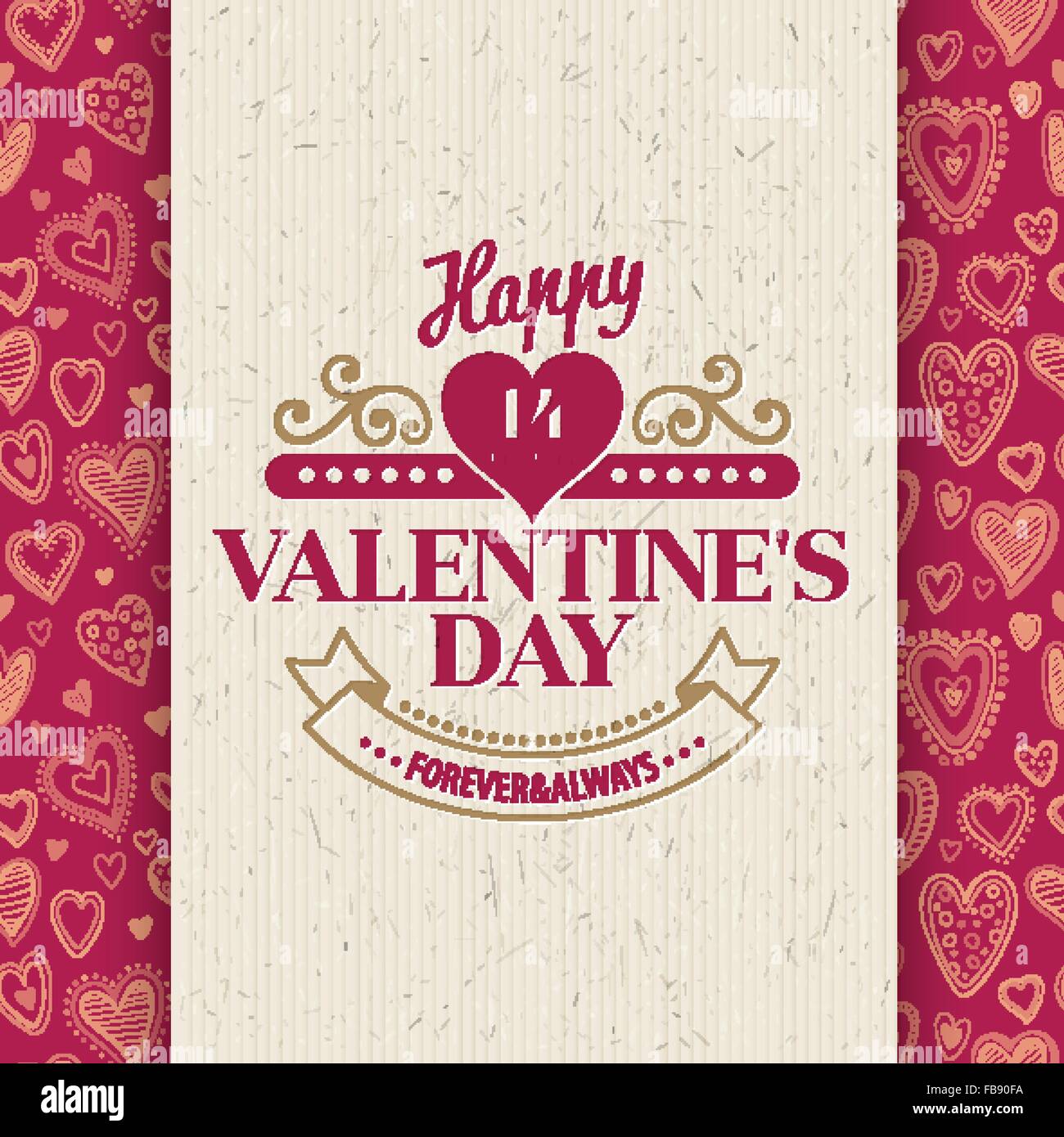 Valentines Day Typography Greeting Card over Stock Vector Image & Art ...