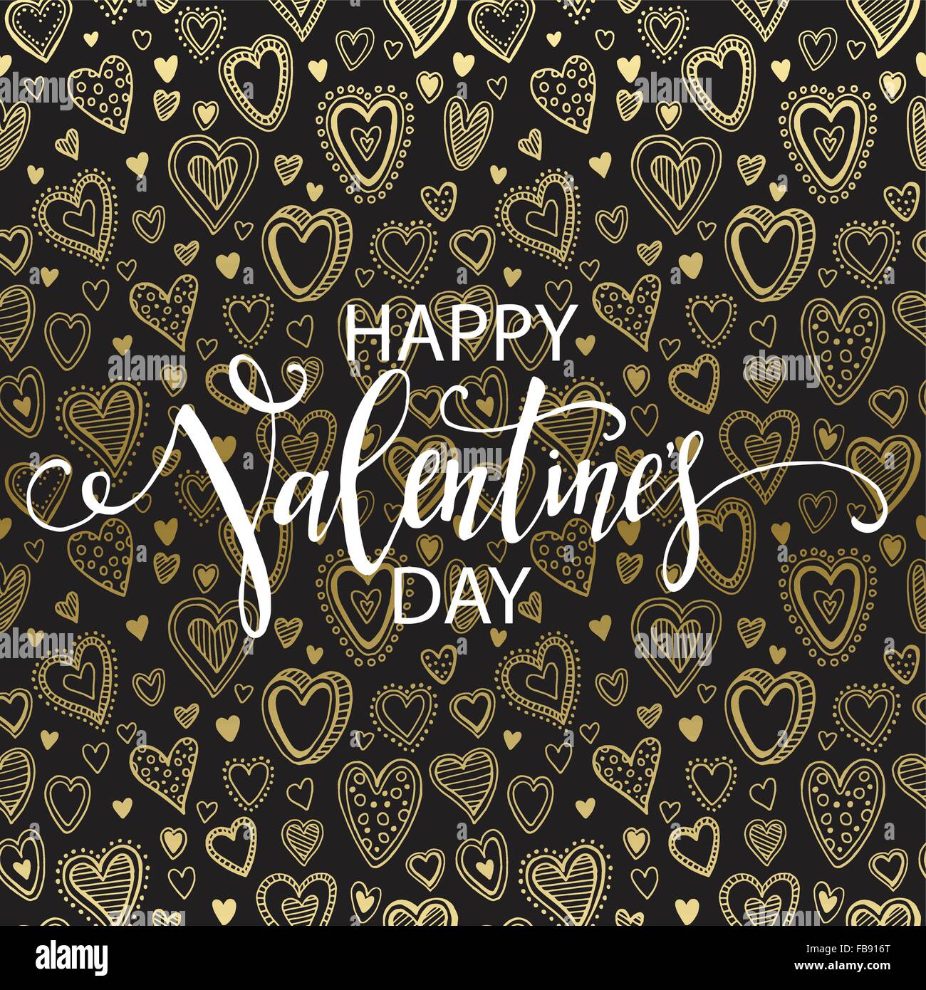 Happy Valentines Day Hand Drawing Lettering design. Vector illustration ...