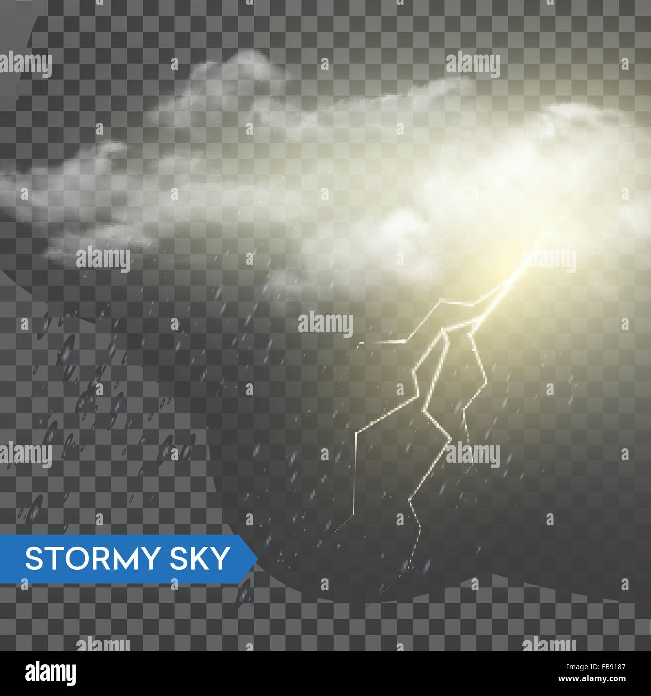 Storm lightning bolt. Isolated on transparentbackground. Vector ...