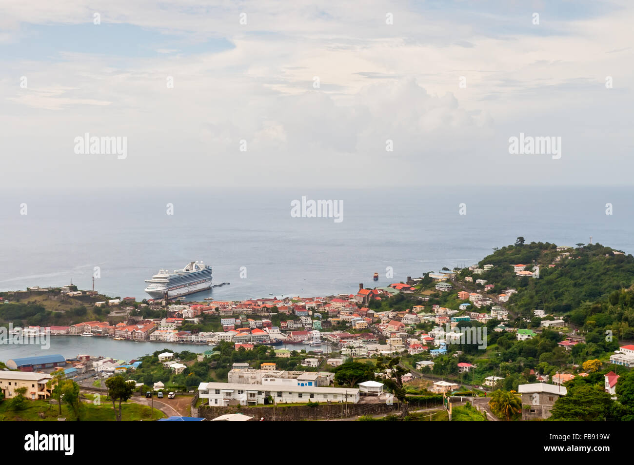 Panorama view over Saint George's in Grenada, Caribbean. Stock Photo