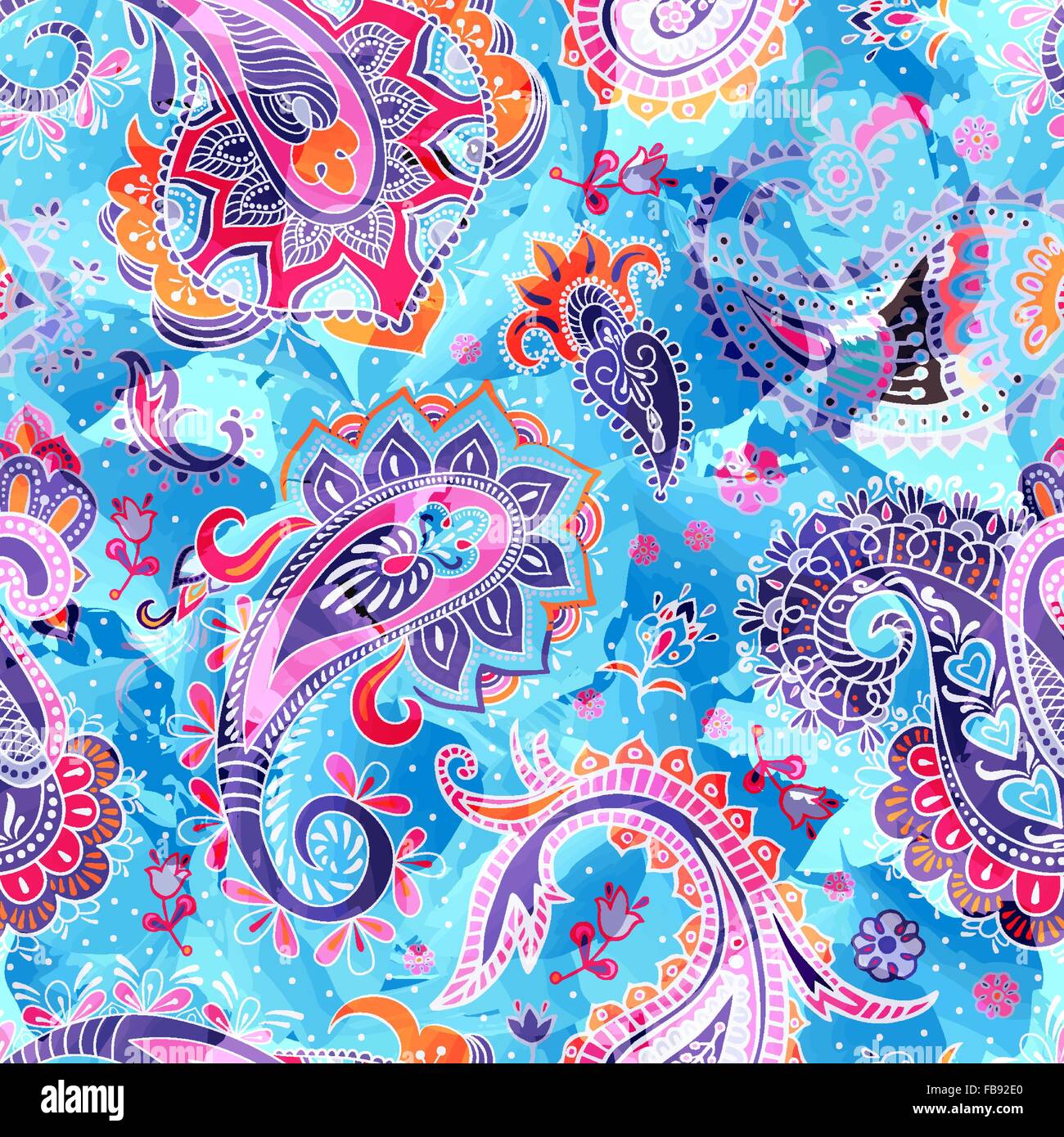 Colorful Paisley pattern Stock Vector