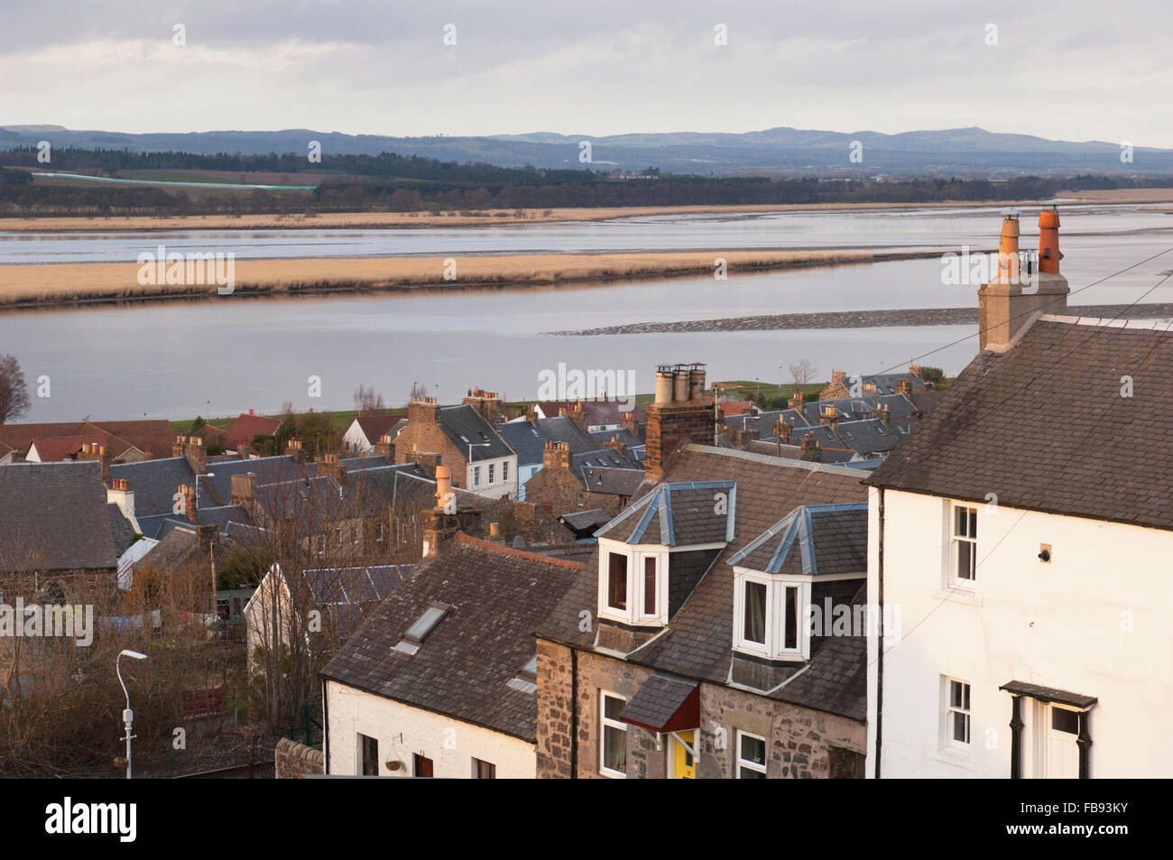 The town of Newburgh by the River Tay - Fife, Scotland. Stock Photo